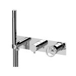 Remer Chrono Bateria natryskowa podtynkowa z zestawem natryskowym 3-drożna - element zewnętrzny Chrom CH97D3WB