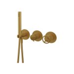 Remer Chrono Bateria natryskowa podtynkowa z zestawem natryskowym 2-drożna - element zewnętrzny Brushed Gold CH97D2PWBBG