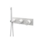 Remer Chrono Bateria natryskowa podtynkowa z zestawem natryskowym 3-drożna - element zewnętrzny Matt White CH97D3WBBO