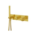 Remer Chrono Bateria natryskowa podtynkowa z zestawem natryskowym 2-drożna - element zewnętrzny Shiny Gold CH97D2WBDO