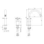 Remer Chrono Bateria umywalkowa 2-otworowa jednouchwytowa bez korka Chrom CH57