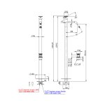 Remer Chrono Bateria umywalkowa wolnostojąca z korkiem klik-klak Brushed Gold CH18BG