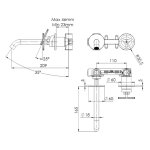 Remer Chrono Bateria umywalkowa jednouchwytowa 170 mm podtynkowa Brushed Black Chrome CH15PCFP