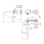 Remer Chrono Bateria umywalkowa jednouchwytowa 190 mm podtynkowa Brushed Copper CH15PLRP