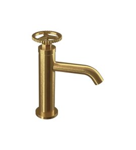 Remer Chrono Bateria umywalkowa jednouchwytowa bez korka Brushed Gold CH12BG