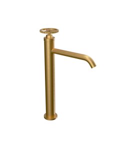 Remer Chrono Bateria umywalkowa jednouchwytowa bez korka Brushed Gold CH12ABG