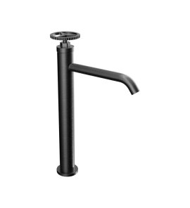 Remer Chrono Bateria umywalkowa jednouchwytowa wysoka bez korka Brushed Black Chrome CH11LXLCFP