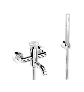 Remer Chrono Bateria wannowo-natryskowa ścienna z zestawem natryskowym Chrom CH02