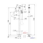 Remer Chrono Bateria wannowo-natryskowa wolnostojąca z zestawem natryskowym Brushed Copper CH08RP