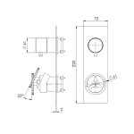 Remer Chrono Bateria wannowo-natryskowa podtynkowa 2-drożna - element zewnętrzny Chrom CH92WB
