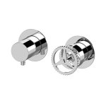 Remer Chrono Bateria wannowo-natryskowa podtynkowa 3-drożna pozioma - element zewnętrzny Chrom CH93ZPWB