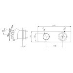 Remer Chrono Bateria wannowo-natryskowa podtynkowa 3-drożna pozioma - element zewnętrzny Chrom CH93ZWB