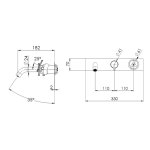 Remer Chrono Bateria wannowo-natryskowa podtynkowa bez zestawu natryskowego 2-drożna - element zewnętrzny Chrom CH54D2WB