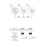 Remer Chrono Bateria wannowo-natryskowa podtynkowa 2-drożna - element zewnętrzny Chrom CH98D2PWB