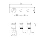 Remer Chrono Bateria wannowo-natryskowa podtynkowa 2-drożna - element zewnętrzny Chrom CH98D2WB