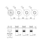 Remer Chrono Bateria wannowo-natryskowa podtynkowa 3-drożna - element zewnętrzny Chrom CH98D3PWB