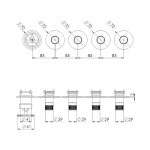 Remer Chrono Bateria wannowo-natryskowa podtynkowa 4-drożna - element zewnętrzny Brushed Copper CH98D4PWBRP