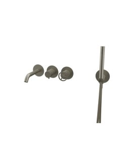 Remer Chrono Bateria wannowo-natryskowa podtynkowa z zestawem natryskowym 2-drożna - element zewnętrzny Visual Inox CH53D2PWBXV