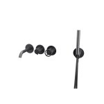 Remer Chrono Bateria wannowo-natryskowa podtynkowa z zestawem natryskowym 2-drożna - element zewnętrzny Brushed Black Chrome CH53D2PWBCFP