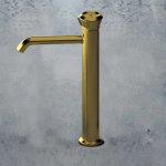 Remer Element Bateria umywalkowa wysoka jednouchwytowa bez korka Shiny Gold ET11LXLDO