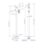 Remer Element Bateria wannowo-natryskowa wolnostojąca z zestawem natryskowym Chrom ET08