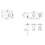 Remer Element Bateria wannowo-natryskowa podtynkowa bez zestawu natryskowego 3-drożna - element zewnętrzny Chrom ET54D3WB