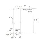 Remer X Style Inox Bateria natryskowa z kolumną i deszczownicą Ø 250 mm Inox SSX37UFM25