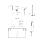 Remer X Style Inox Bateria wannowa termostatyczna z zestawem natryskowym ścienna Inox SSXT02