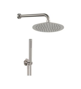 Remer X Style Inox Deszczownica Ø 200 mm z zestawem natryskowym bez mieszacza Inox SSSETS02UFM20