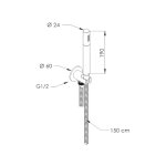 Remer X Style Inox Słuchawka prysznicowa z przyłączem i uchwytem Inox SS337M317MM