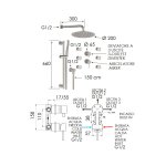 Remer X Style Inox Zestaw natryskowy termostatyczny z deszczownicą Ø 200 mm, z przyłączem oraz uchwytem na drążku i 6 dyszami Inox SSX93PS01UFM20