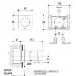 Ritmonio Bateria podtynkowa termostatyczna chrom PR28HC204CRL