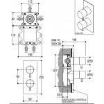 Ritmonio Bateria wannowo-prysznicowa termostatyczna podtynkowa stal nierdzewna E0BA0179ESPINOX