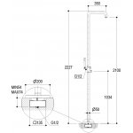 Ritmonio Concrete Zestaw prysznicowy wolnostojący stal nierdzewna E0BA0478FINOX