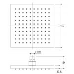 Ritmonio Deszczownica 20x20 cm chrom 75A005CRL