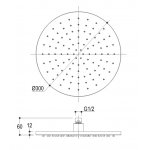 Ritmonio Deszczownica 30 cm lustrzana stal I0BA2110LUC