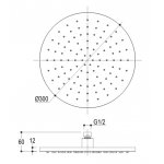   Ritmonio Deszczownica 300 mm z przyłączem sufitowym 300 mm czarny mat 75A011C04+U0BA8085H2C04 W MAGAZYNIE!!