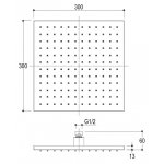 Ritmonio Deszczownica 30x30 cm chrom 75A012CRL