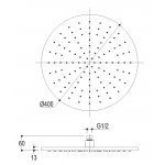 Ritmonio Deszczownica 40 cm lustrzana stal I0BA2112LUC