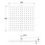 Ritmonio Deszczownica 40x40 cm lustrzana stal I0BA2122LUC