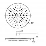  Ritmonio Deszczownica ABS 200 mm frosted black chrome 75A004F31