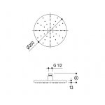Ritmonio Deszczownica prysznicowa ?200 mm stal nierdzewna 75S019INOX