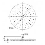 Ritmonio Deszczownica prysznicowa ?400 mm stal nierdzewna I0BA2112INOX