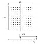 Ritmonio Deszczownica prysznicowa 400 x 400 mm stal nierdzewna I0BA2122INOX