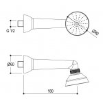Ritmonio Deszczownica prysznicowa 80 mm ścienna chrom PR4219114CRL