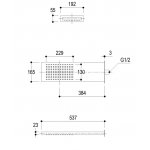 Ritmonio Deszczownica Ścienna 17x54 cm lustrzana stal 75A020LUC