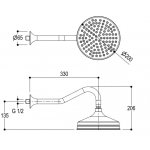 Ritmonio Deszczownica ścienna 200 mm chrom PR4289116CRL