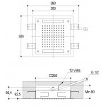 Ritmonio Deszczownica Sufitowa 30x30 cm lustrzana stal 75IP04LUC