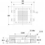 Ritmonio Deszczownica Sufitowa 30x30 cm lustrzana stal 75IP05LUC