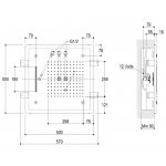 Ritmonio Deszczownica Sufitowa 50x50 cm lustrzana stal 75AX01LUC